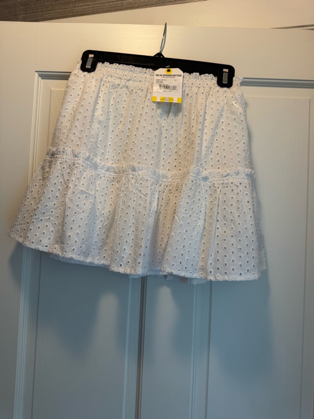White Eyelet Tiered Skirt teen size 14